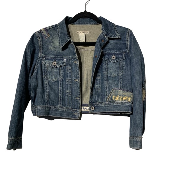 RALPH LAUREN | Polo Jeans Co Distressed Libby Patched Jean Jacket - Sz Large - Picture 2 of 13